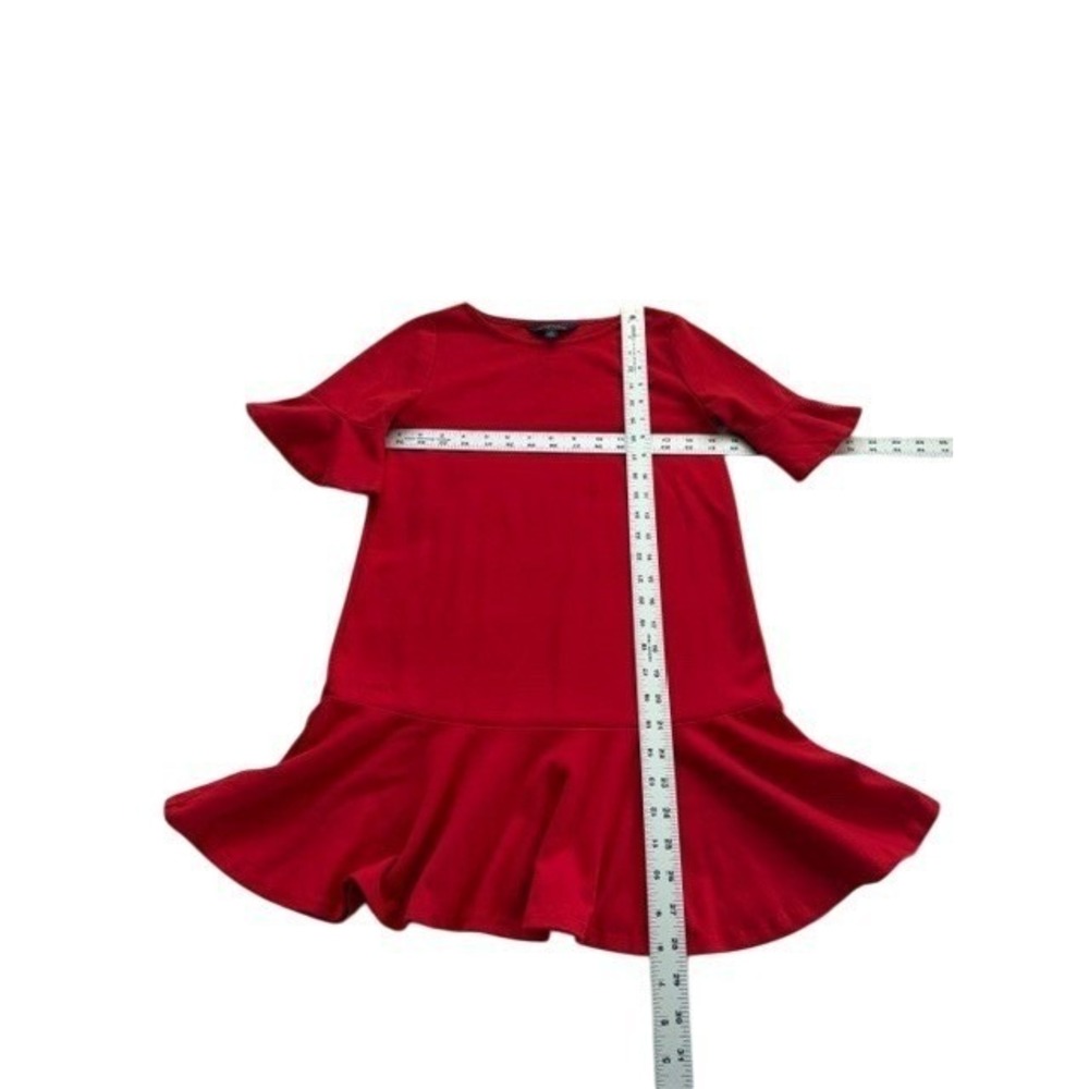 Polo Ralph Lauren Girls Red Ruffle Sleeve Dress Size 10 - Picture 5 of 6